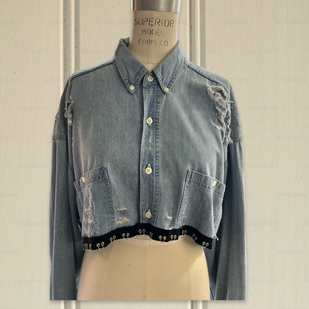 FURST OF A KIND Vintage Reworked Long-Sleeve Shirt Denim/Chambray Women's Lg(?)